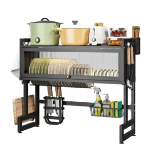 Escurridor y Organizador de platos de Acero con tapa de Policarbonato® /85cm